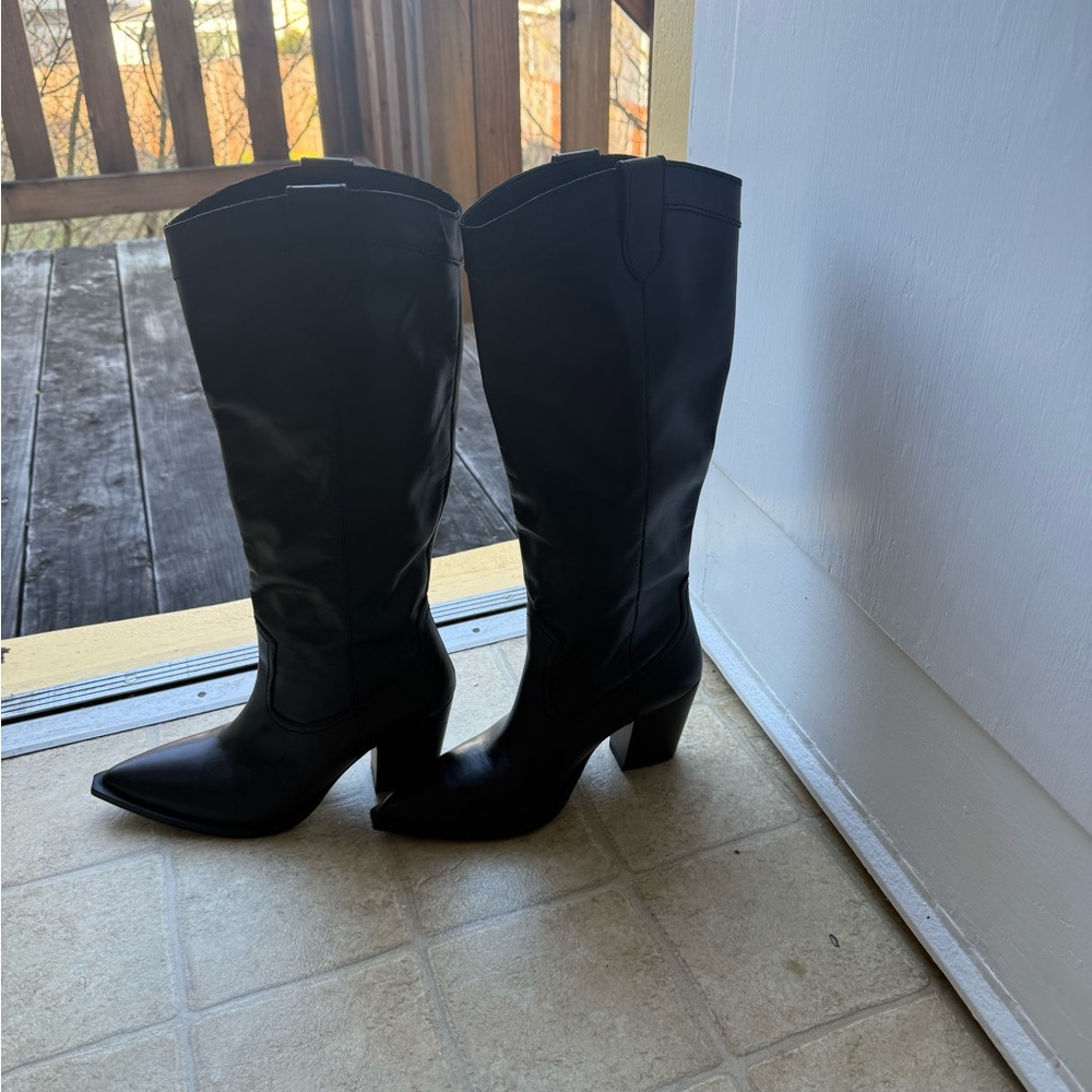 Mango Cowboy Leather Boots
